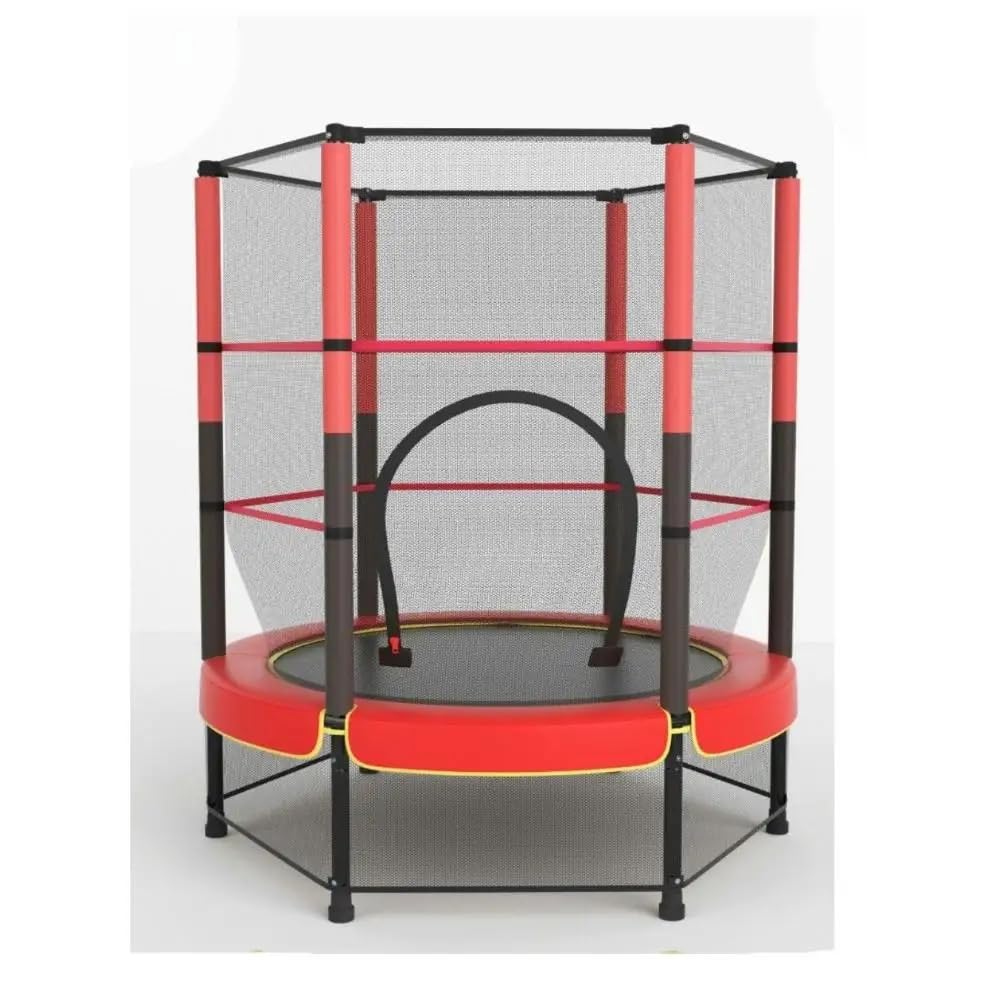 Cama Elástica Infantil, 140 cm, Capacidad 50 kg, Marco de Acero, Red de Seguridad, Multicolor
