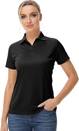 Corna Womens Golf Polo Shirts Collared Short Sleeve Tennis Tops Dry Fit Moisture Wicking Sun Protection T-Shirt UPF 50+
