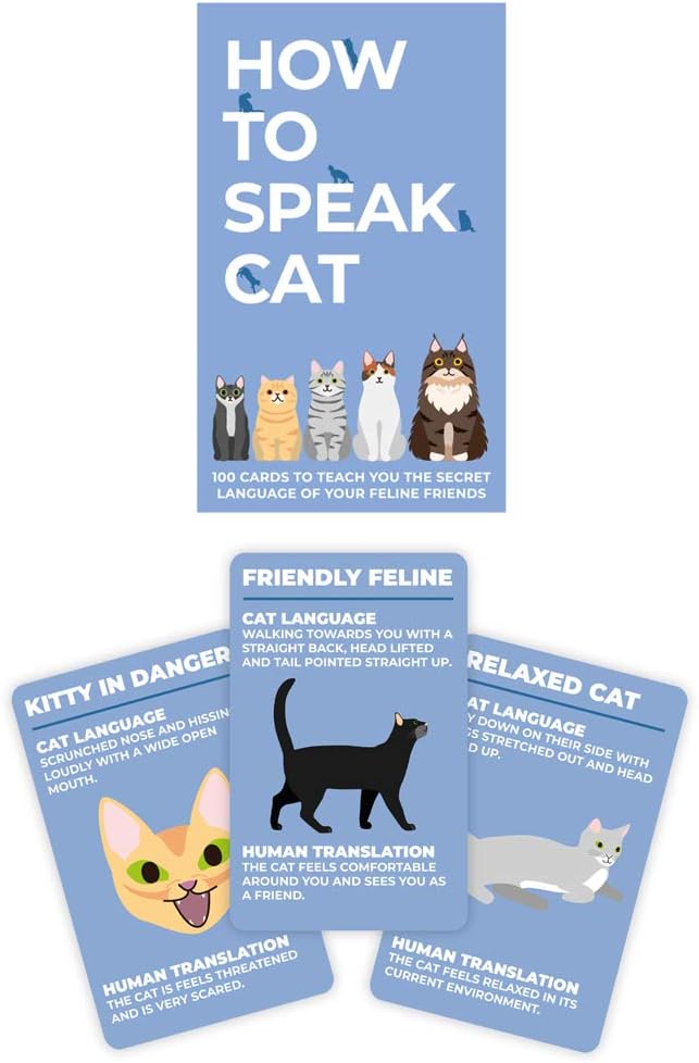 Gift Republic 100 How To Speak Cat Cards. Cat Behaviour Cards. Pet Owners Gift