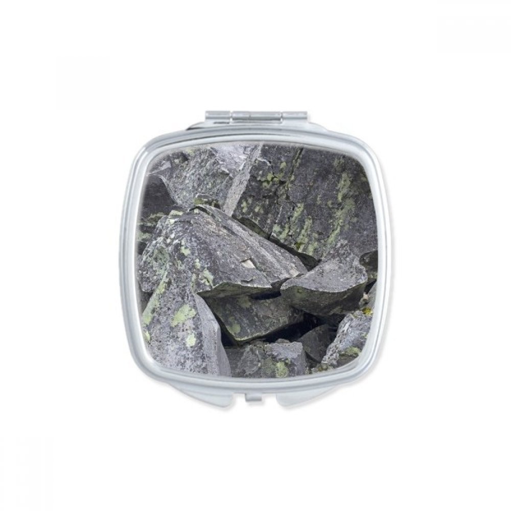 Miroir compact mignon petit cadeau portable motif pierre sombre pour sac à main femme