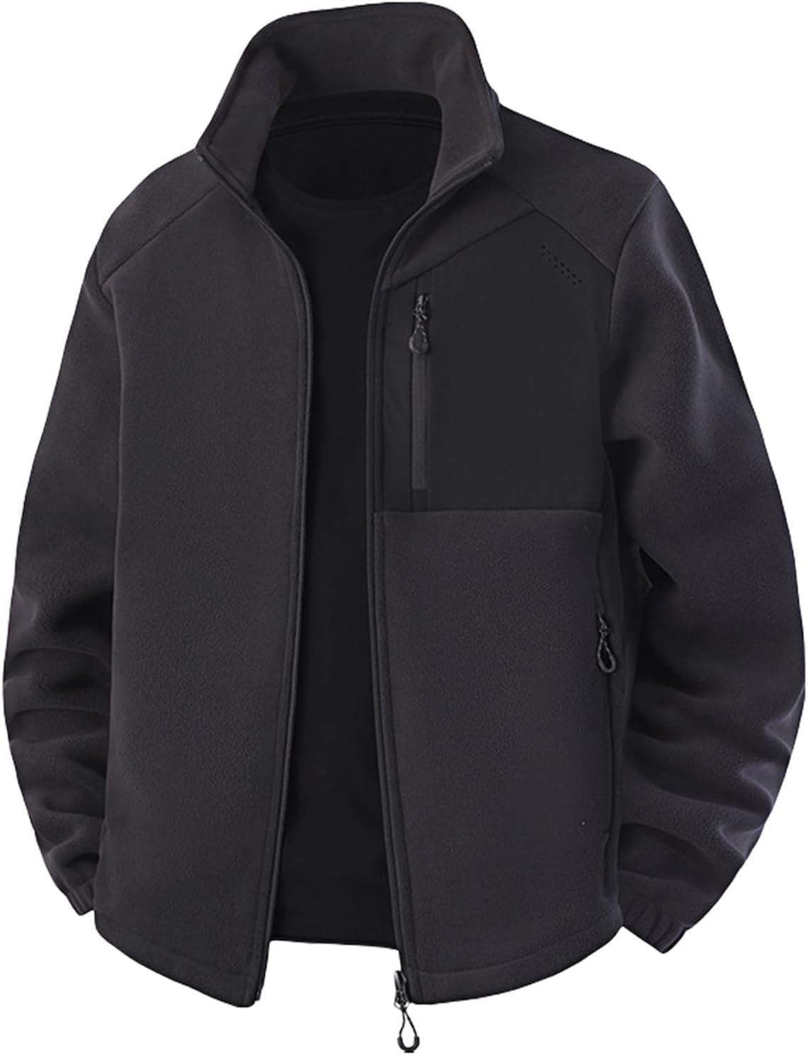 Men's Fleece Jacket Full Zip Lightweight Outerwear Jackets Pockets Soft Warm Winter Coats For Hiking Travel, M-3XL