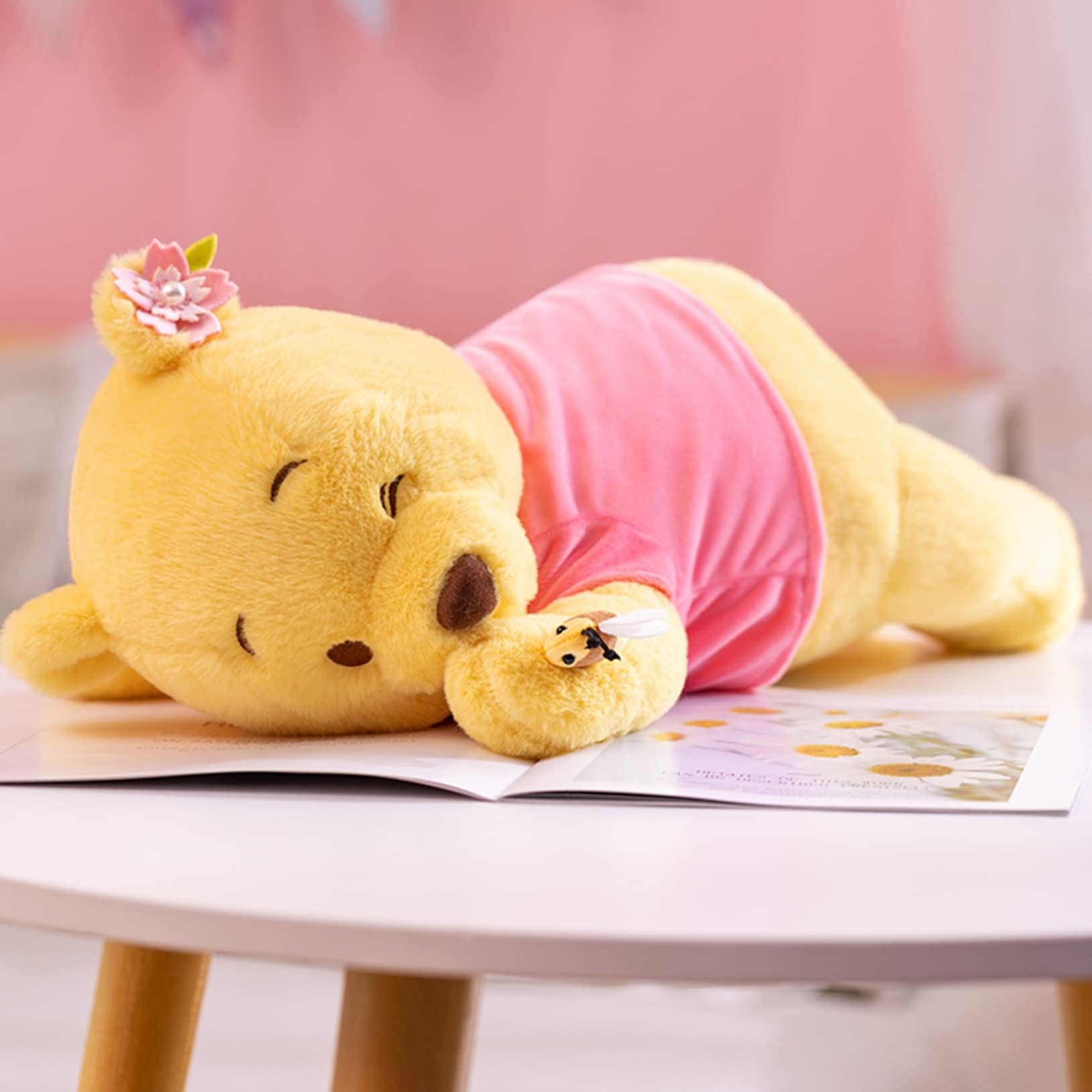 レア❤ふわふわ パステルカラーディズニー プーさん ピンク大 イエロー小 Amazon.co.jp: おもちゃ ぬいぐるみ 花 ピンク くまのプーさん プー
