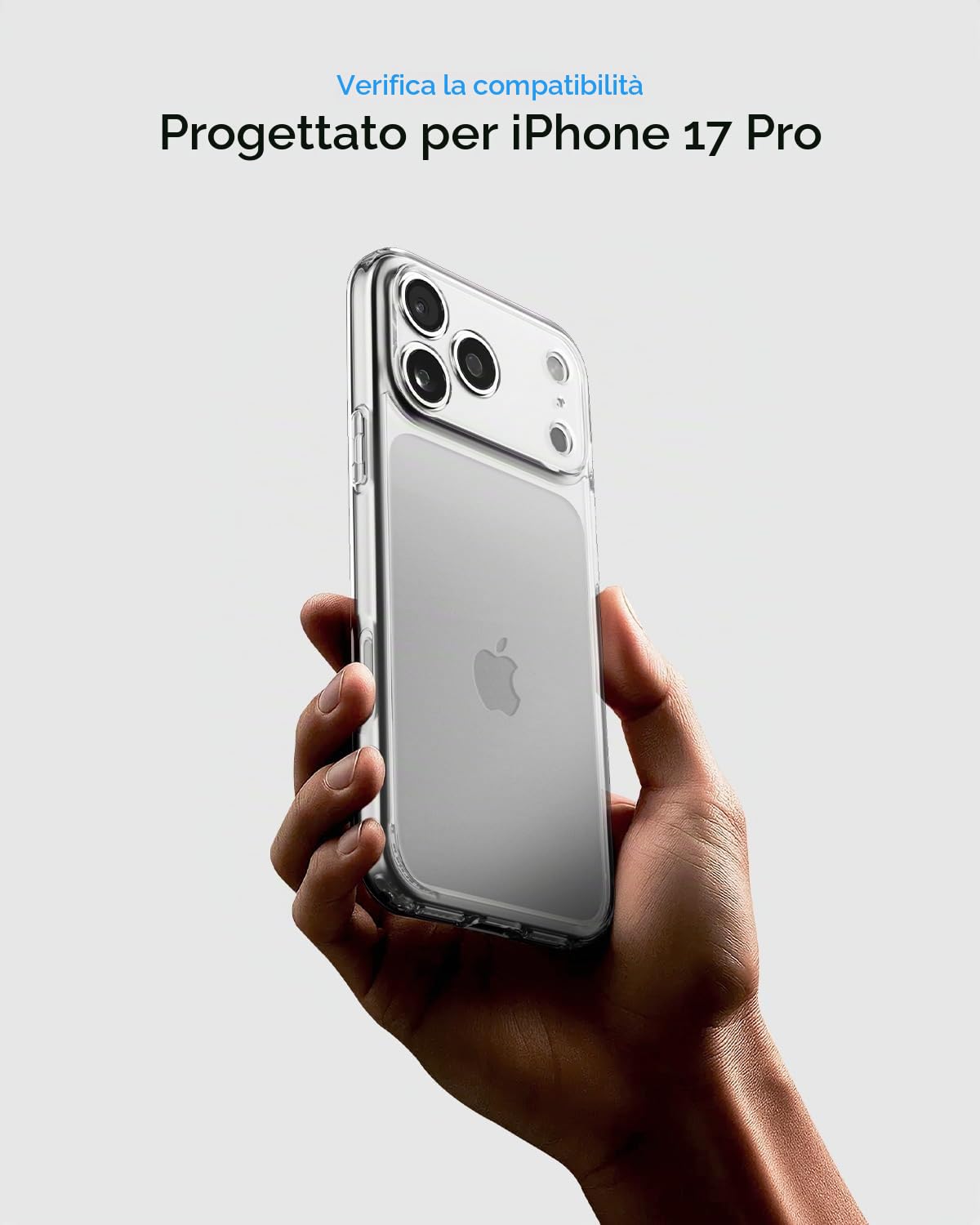 Spigen Ultra Hybrid Pack - Cover Trasparente e Vetro Temperato per Schermo/Fotocamera per iPhone 17 Pro