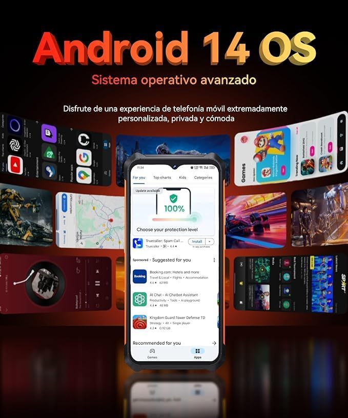 Imagem em 3D com fundo gradiente e imagens de aplicativos. Imagem em 3D com fundo gradiente e imagens de aplicativos.