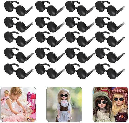 Miniatura 4 de VOSAREA 100 lentes de sol de plástico para muñecas, mini lentes de sol, accesorios de cosplay para manualidades, decoración de casa de muñecas