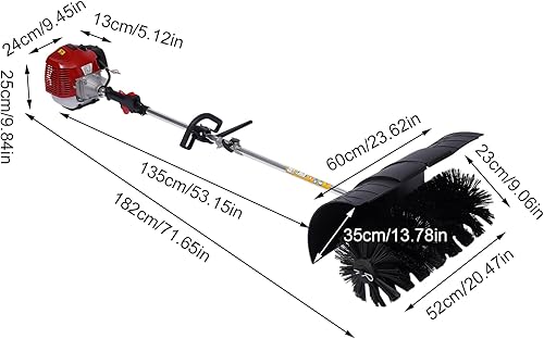 Miniatura 5 de Barredora de mano para exteriores, escoba de barrido, escoba de empuje, barredora de piso, escoba barredora de gasolina de mano para hojas,