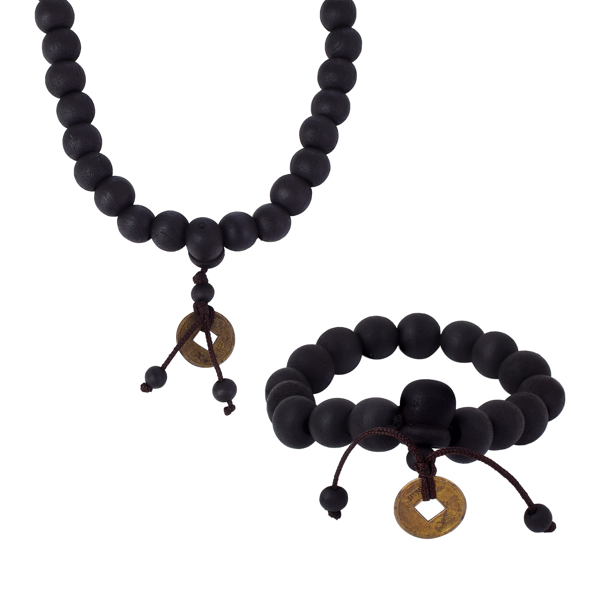 Memoir Black Wooden beaded Vastu Necklace Fengshui Wraparound Adjustable stretch Combo jewellery for Men and Women (CMAJ3031) Pack of 2 Items (B0BDYPF74G) Amazon Price History, Amazon Price Tracker
