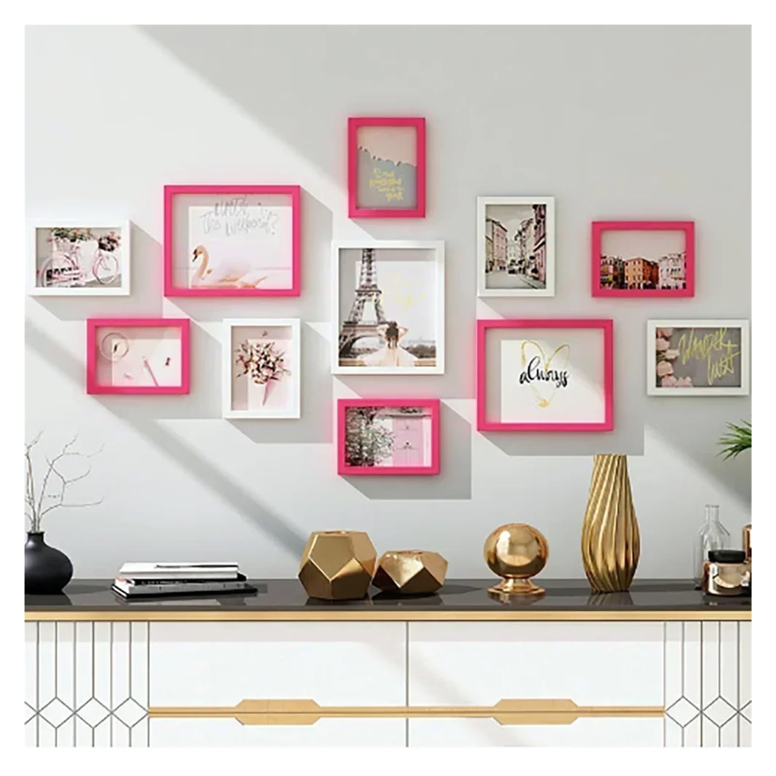 Juego de marcos de fotos Juego de marcos fotos 11 piezas, elegante collage imágenes montado en la pared for sala estar y comedor