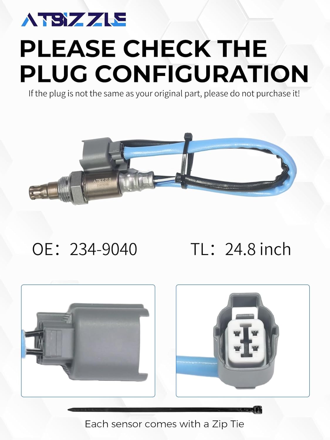 Air Fuel Ratio O2 Oxygen Sensor 234-9040 Upstream Fit for Honda Accord 2.4L L4 2003 2004 2005 2006 2007, 1PCS