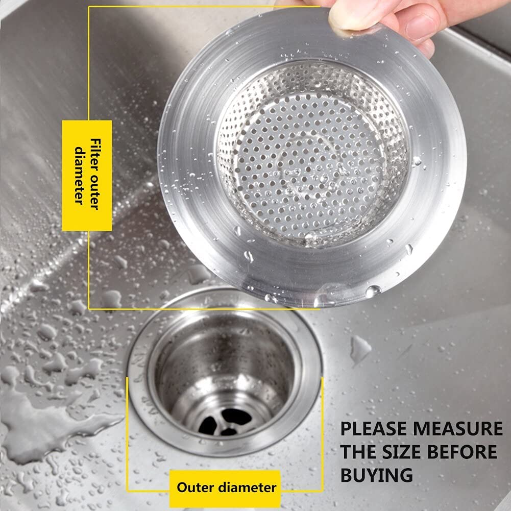 Magic Providers Stainless Steel sieves | Sink Strainer | Kitchen Drain Strainer Basin Basket Filter Stopper Drainer | Jali (11.5cm / Size 3) - Pack of 2