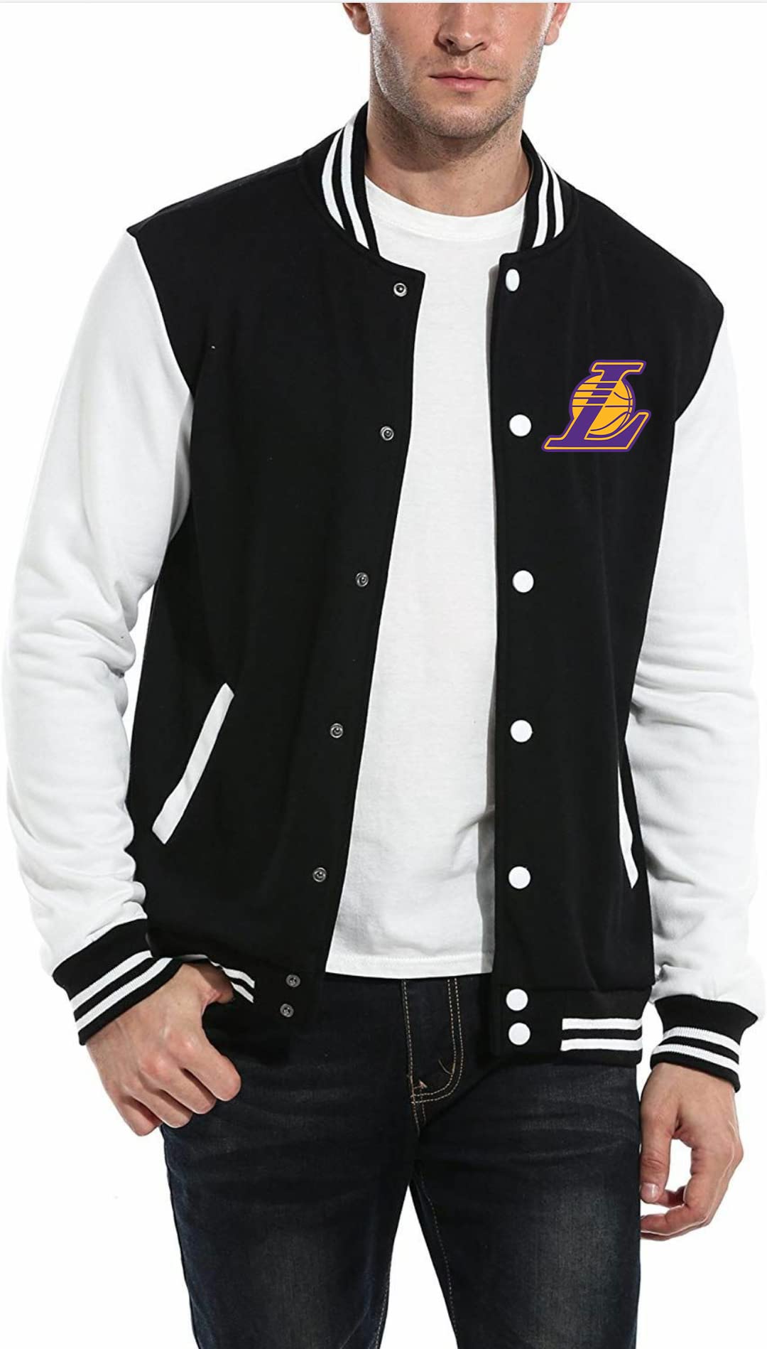 Buy Arena Lakers Varsity Jacket For Men Arena La Lakers Varsity Jacket Black NBA Lakers