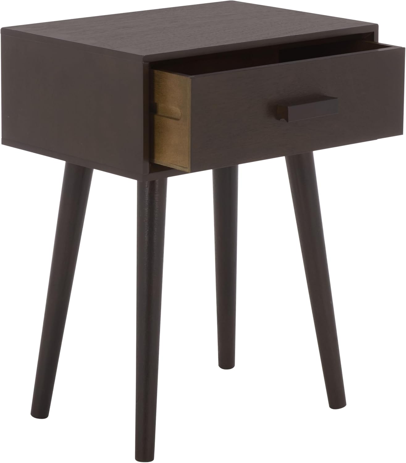 SAFAVIEH Home Collection - Lyle Dark Chocolate Accent Table, 1 Drawer, Mid-Century Modern Design (ACC5702F)