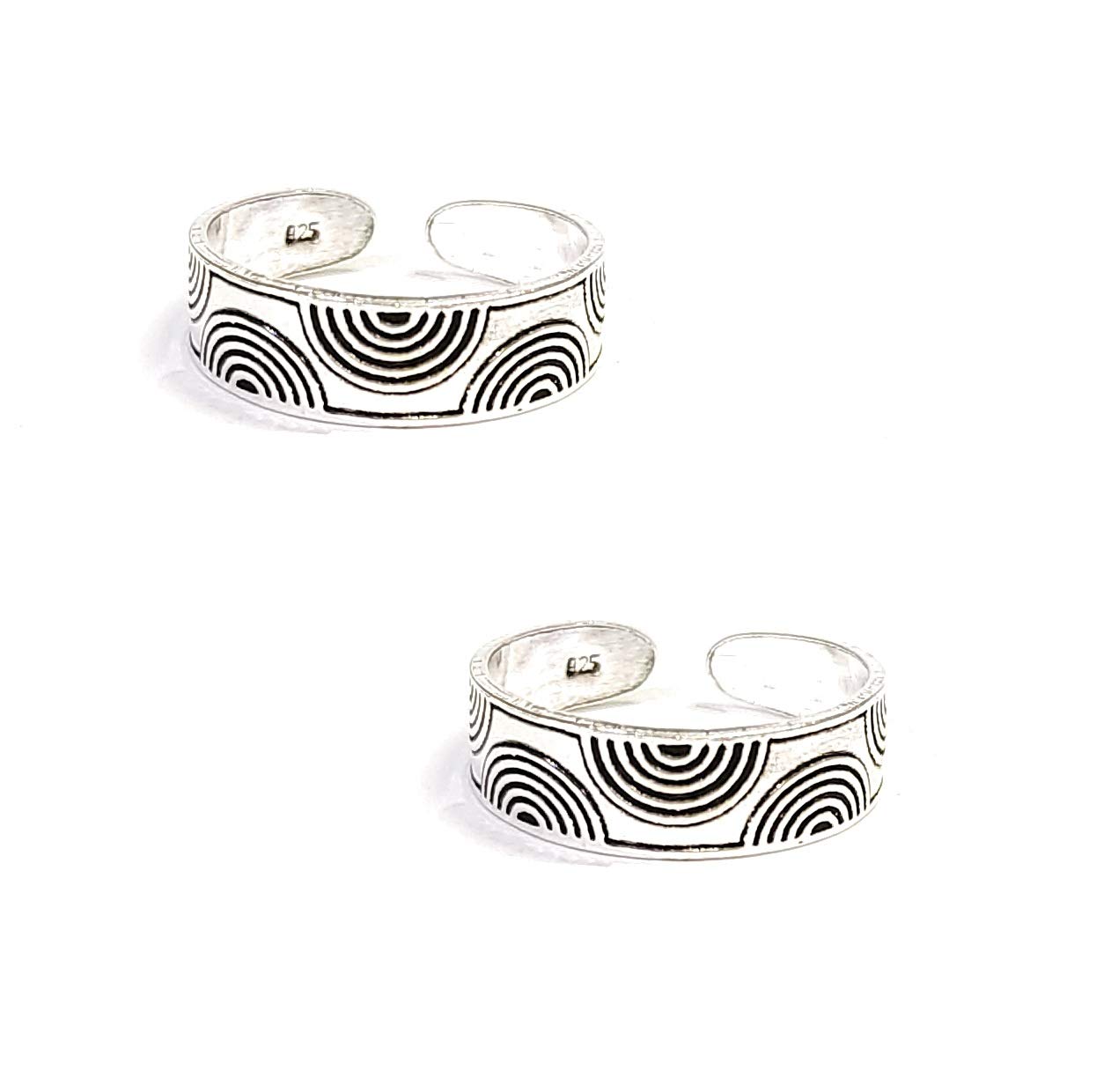 Kukshya Exclusive 925 Sterling Silver Oxidised Toe Ring (Thai Trend) or Mid Finger Ring For Girls and Women (Bichhiya) (B07YYN8GNM) Amazon Price History, Amazon Price Tracker