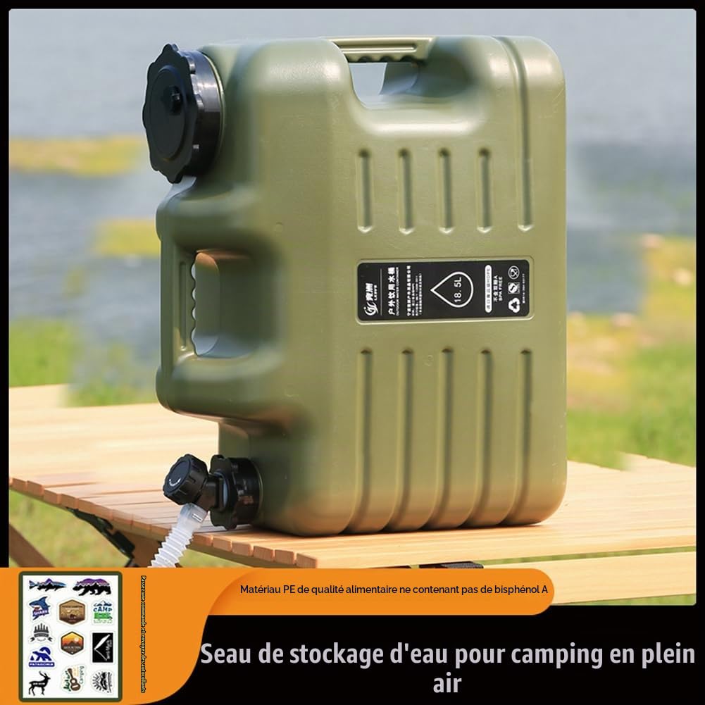 Reservoir Eau Camping Car,Portable Bidon d'eau avec Poignée,Jerrican Alimentaire avec Robinet,Bidon d'eau sans BPA, Parfait pour Voyage, Camping, Barbecue, Pêche