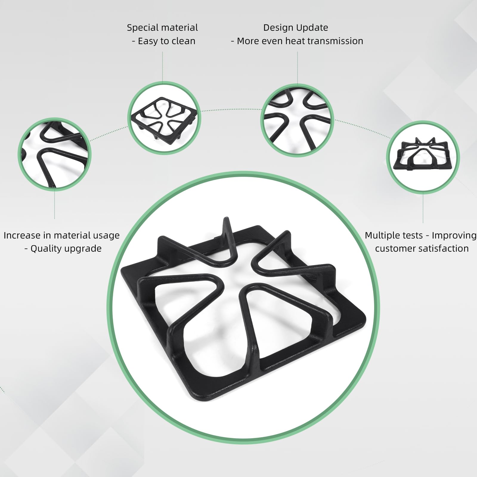 Gas Stove Burner Grate Compatible with Whirlpool Kenmore Amana