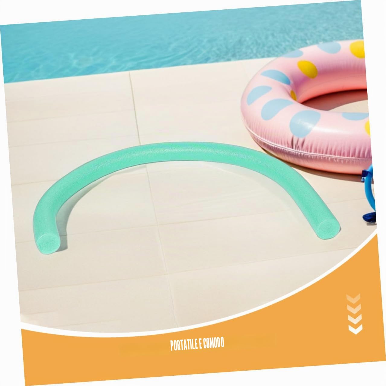 YARNOW Tubi per Nuoto Galleggianti in Schiuma 3 Pezzi, Accessori Piscina Portatili per Adulti e Ragazzo Ragazza, per Parchi Acquatici e Piscine, Sviluppano Abilità Natatorie