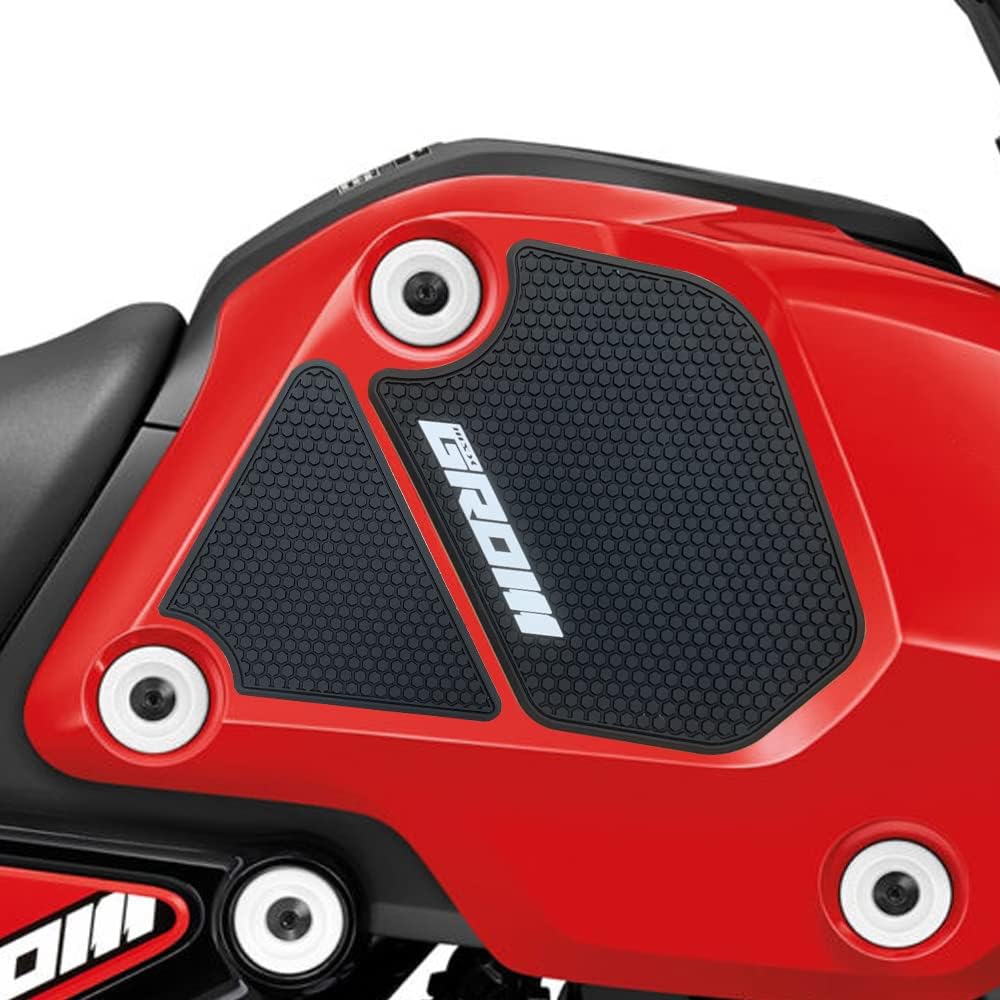 GROM Tank Pad Motorcycle GROM MSX125 GROM (GROM) msx125 Grom 125 MSX 125 Motorcycle Tank Pad Anti-Slip Tank Pad Protection Sticker Side Tank Pad Traction Pad Black Grom 125 (GROM logo)