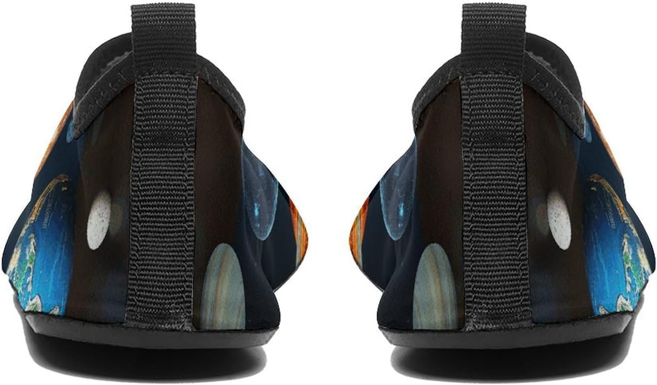 Water Shoes for Women Men Swim Beach Shoes Quick Dry Barefoot Aqua Shoes Glow in The Dark Solar System Planet Sport Shoes Hiking Shoes 5/6women