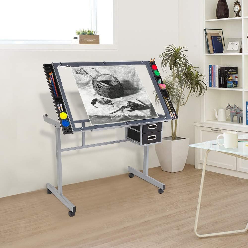 VINGLI Drafting Table in a home office setting
