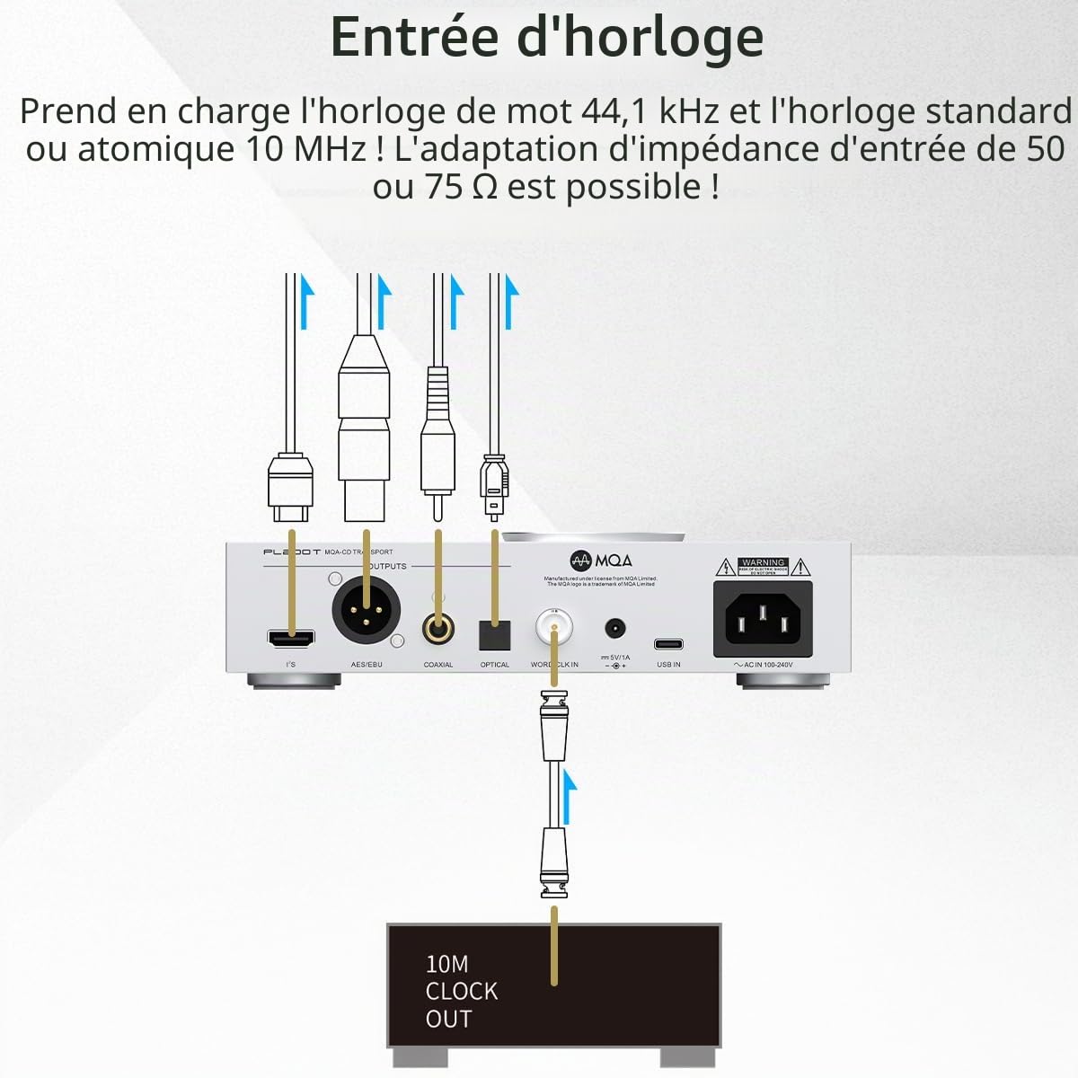 S.M.S.L PL200T MQA-CD Référence Transport Numérique Triple Puissance, Anti-Vibration 32bit/768kHz DSD512 Horloge IO 44.1kHz/10MHz Lecteur CD MQA