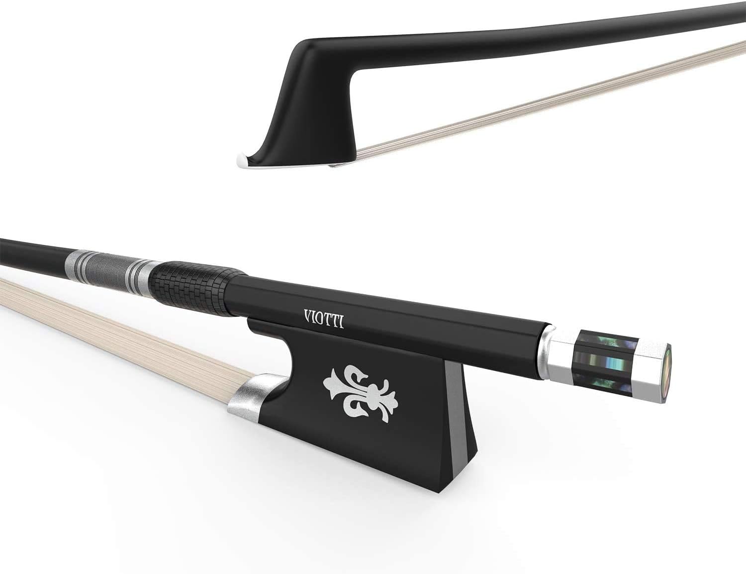 Viotti Carbon Fiber Violin Bow, Hand Crafted by Professional Violin & Bow Makers, Strong, Stiff & Well Balanced, Made with Mongolian Horse Hair, For Violinists & Fiddlers of All Skill Levels