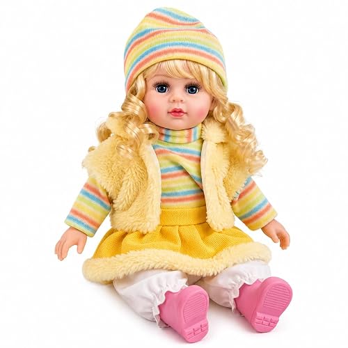 Soft Plush Musical Doll for Kids 40 cm | Battery Operated Talking & Singing Toy | Cute Braided Hair Doll with Colorful Dress | Stuffed Toy for Boys & Girls | Birthday Gift (Color & Dress May Vary)