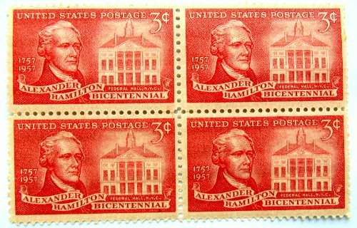 Scott 1086 Alexander Hamilton Bicentennial 3 Cent Stamp Block of 4 Mint Never Hinged