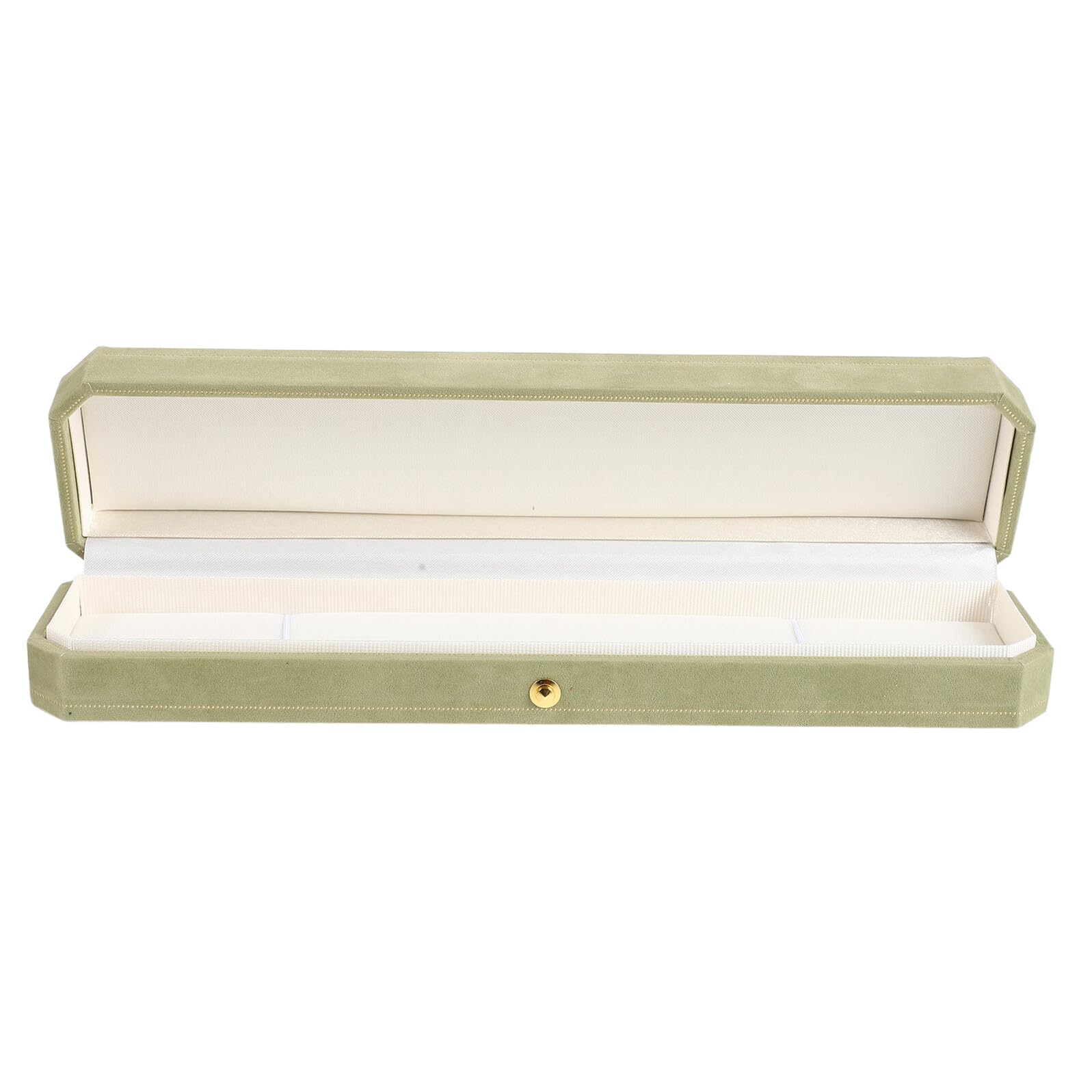 IMIKEYA Scatola Collana in Velluto Ottagonale Allungata Verde Chiaro | Organizer Gioielli 9, 25x2, 2 Pollici, Struttura Compatta e Portatile, Adatta a Vanity e Camera da Letto