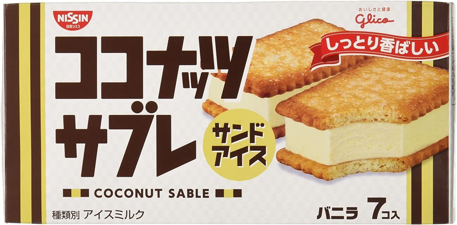 Amazon.co.jp: グリコ ココナッツサブレサンドアイス252ml（36ml×7コ