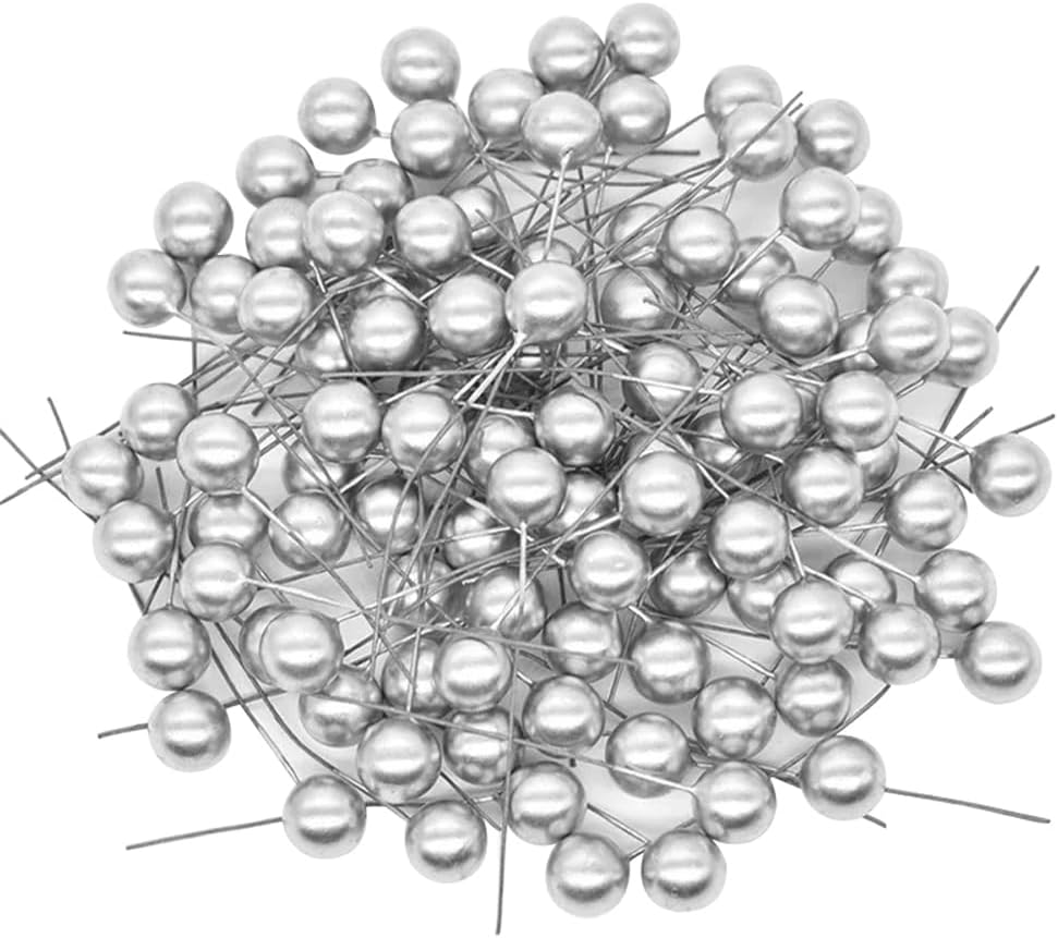 1000pcs 10 Mm Mini Artificial Holly Berries, Realistic Fake Berries on Wire for DIY Wreath Christmas Tree Party Home Decor, Silver