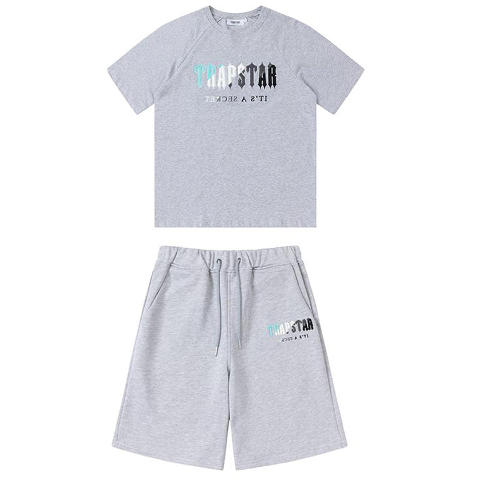 Generic Camiseta Trapstar De 2 Piezas,Trapstar Camisetas de y Pantalones Cortos Conjunto de Chándal, Traje Deportivo De Verano,Unisex Trapstar Verano Camiseta básica de verano 2024