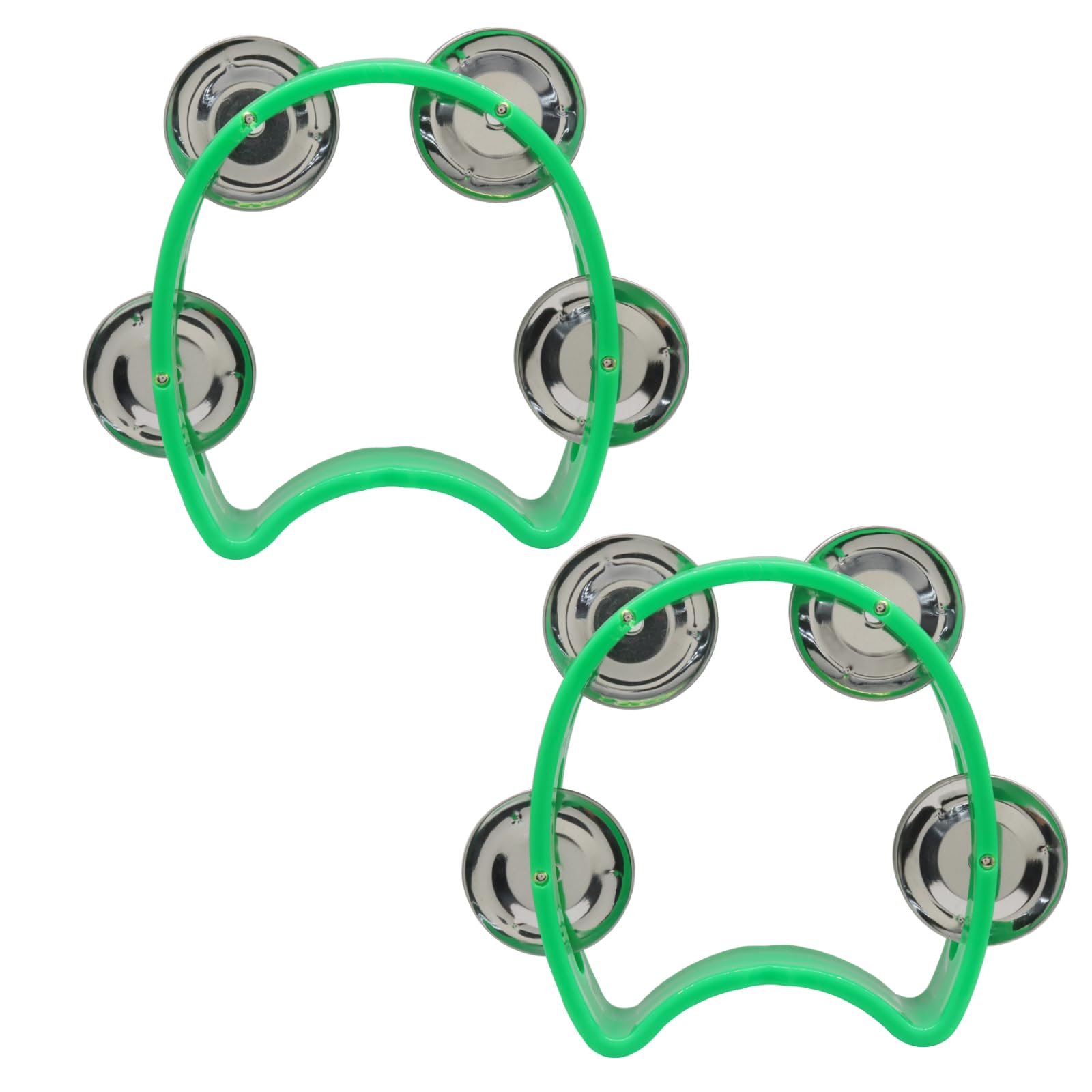 Murtenze 2 Pack Percussion Handheld Tambourines with 4 Jingle Bells Mini Percussion Rhythm Musical Instrument for School Party