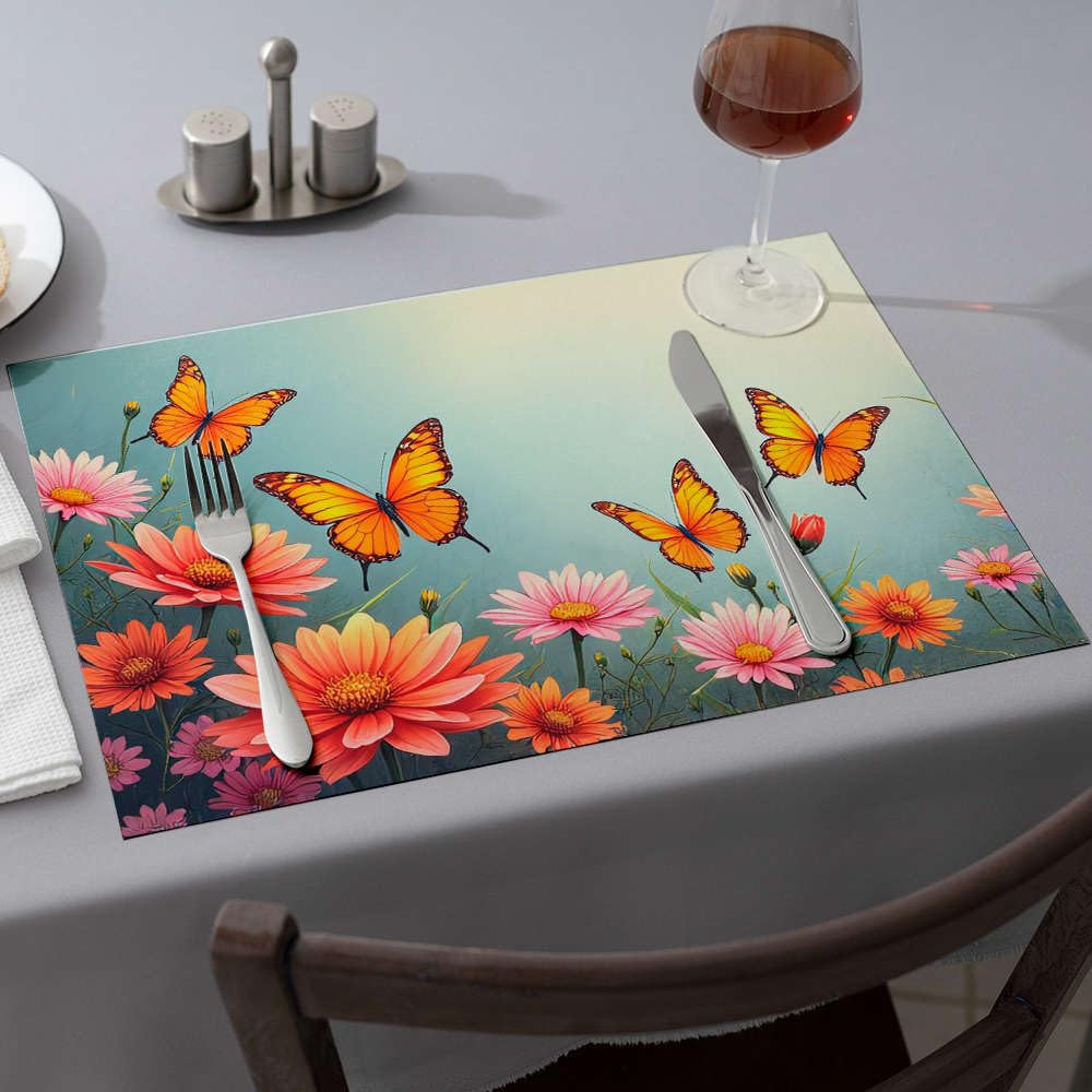 Set de table rose aux fleurs vibrantes pour embellir vos repas de famille et dîners printaniers
