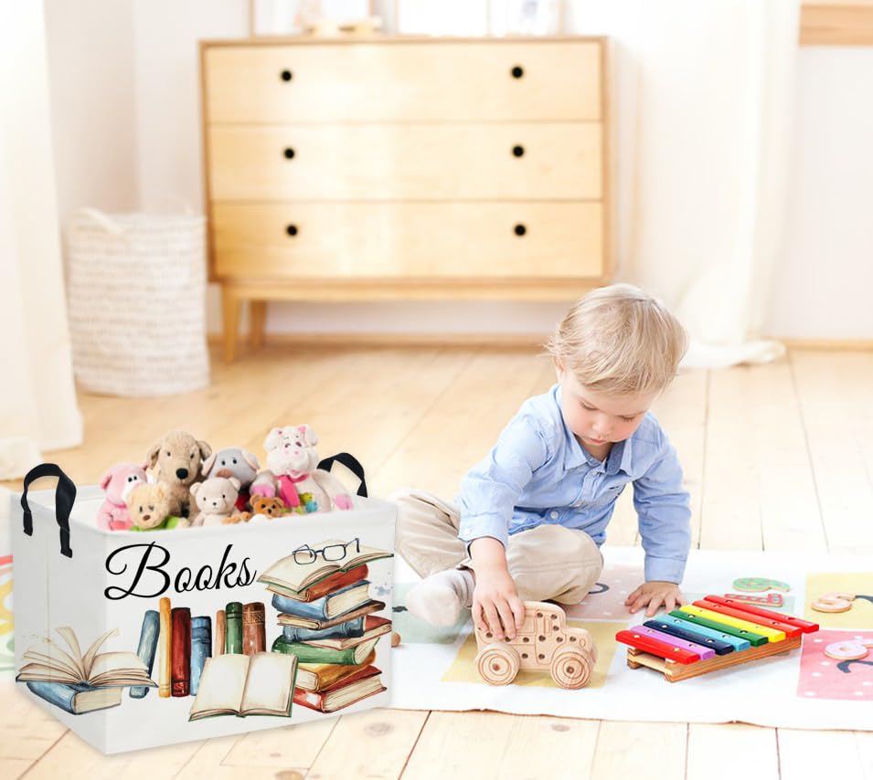 Image of Sanjiaofeng Rectangular Kids Basket Book Storage Bins,Boys and Girls Storage Basket with Handles.Clothers,Toys,Books,Kid's Gifts Bins. (Book)