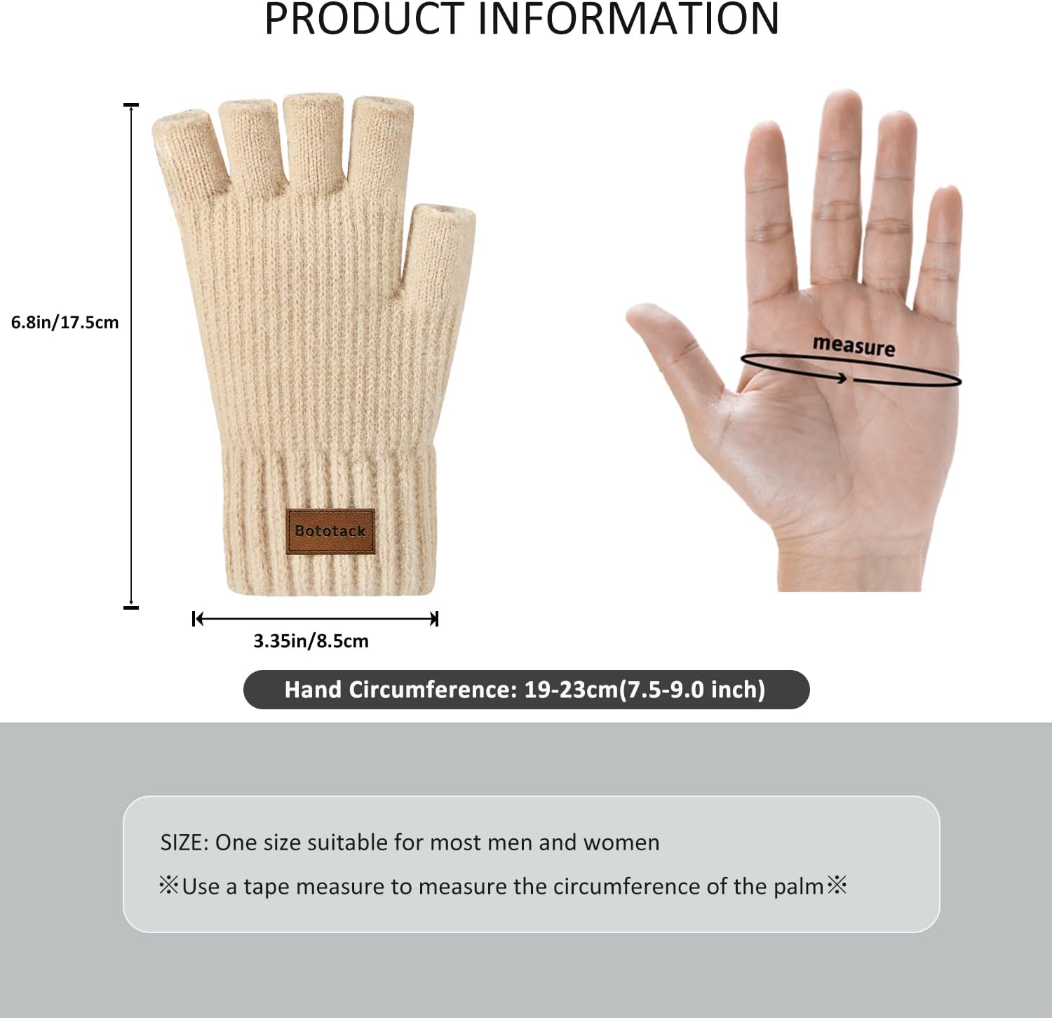 Fingerless Gloves for Women and Men - Winter Warm Knitted Half Finger Gloves for Typing Driving Working Running - Image 4