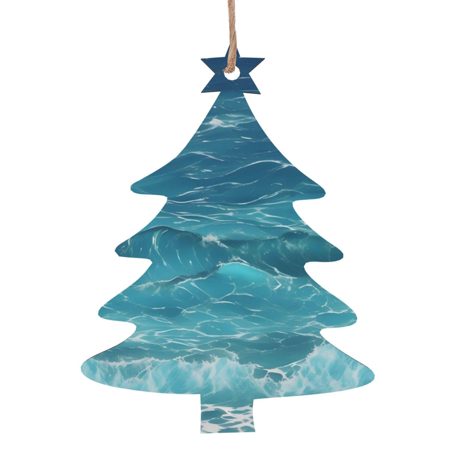 The deep Blue sea Printed Christmas Wooden Pendants, Simple and Environmentally Friendly, Holiday decorationsã€‚