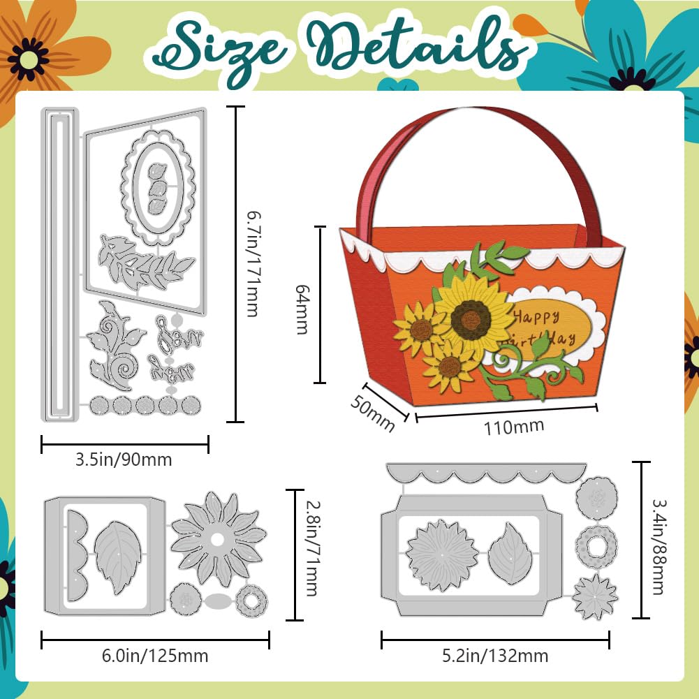 DELORIGIN 3D Sunflower Basket Cutting Dies - Image 2