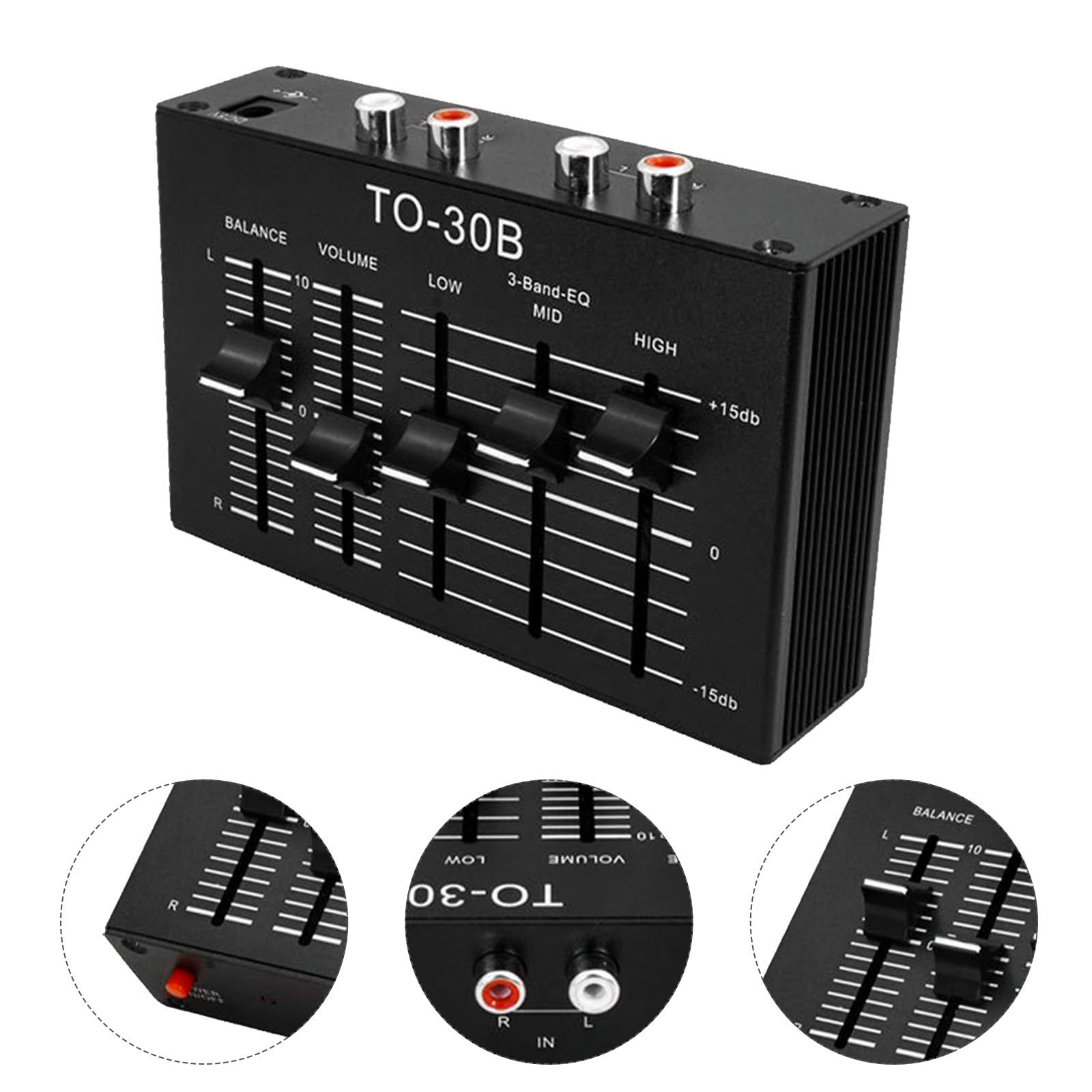 Gadpiparty Égaliseur Audio pour Système Stéréo Domestique, Noir