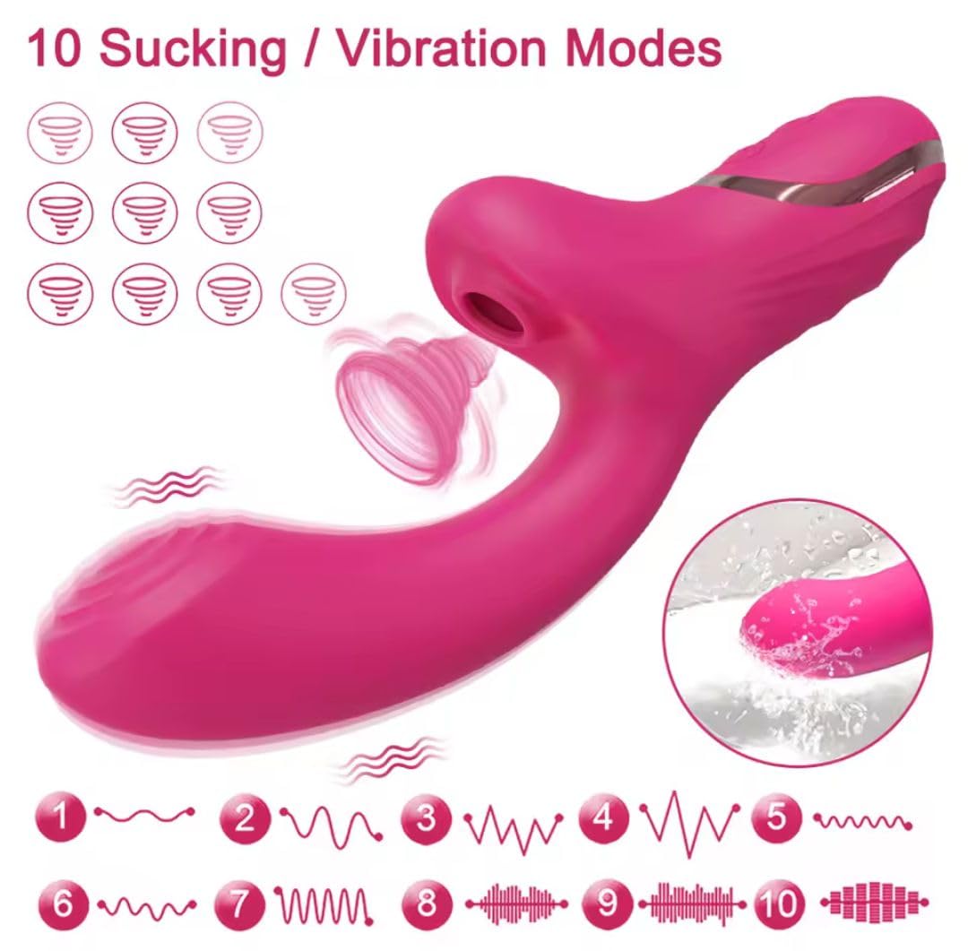 vibrador succionador mas vendido para mujer,juegos eróticos y sexuales,recargable con USB silicona,suave y grande resistente al agua 10 modos de vibración × 10 Modos Más vendido xxl