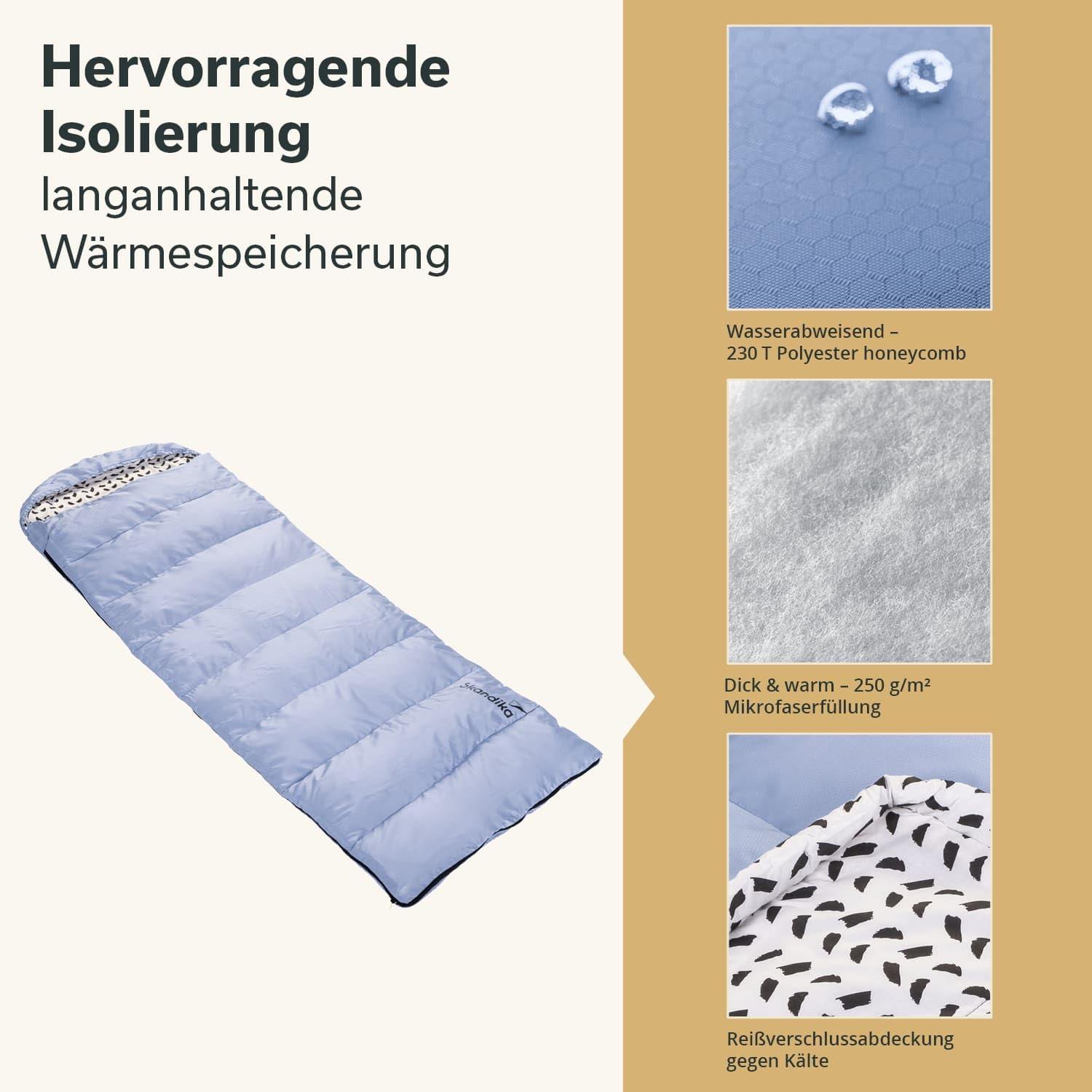 Skandika Iceland pojedynczy śpiwór dla dorosłych, na 3 pory roku, 220 x 80 cm, może służyć jako podwójny śpiwór, śpiwór kempingowy, śpiwór dla dorosłych, kompaktowy i lekki