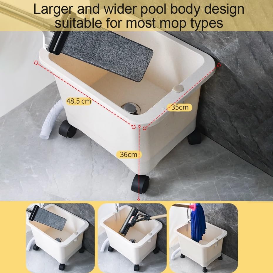 Lavabo de sol résistant pour sous-sol, évier utilitaire plastique portable - 6