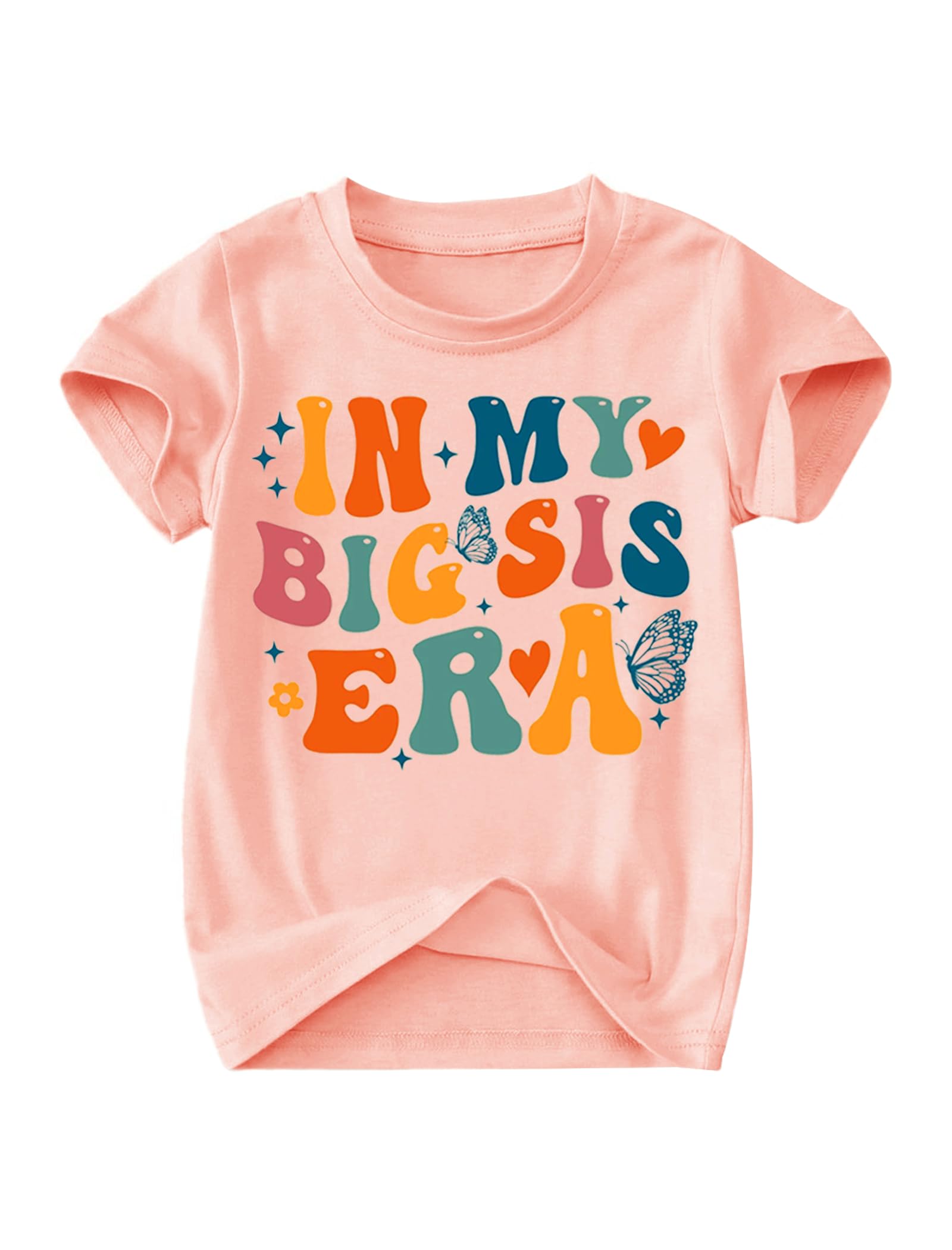 Toddler Big Sister Tee in My Big Sis Era Graphic T-Shirt Big Sis Announcement Crewneck Shirts Sibling Reveal Tops