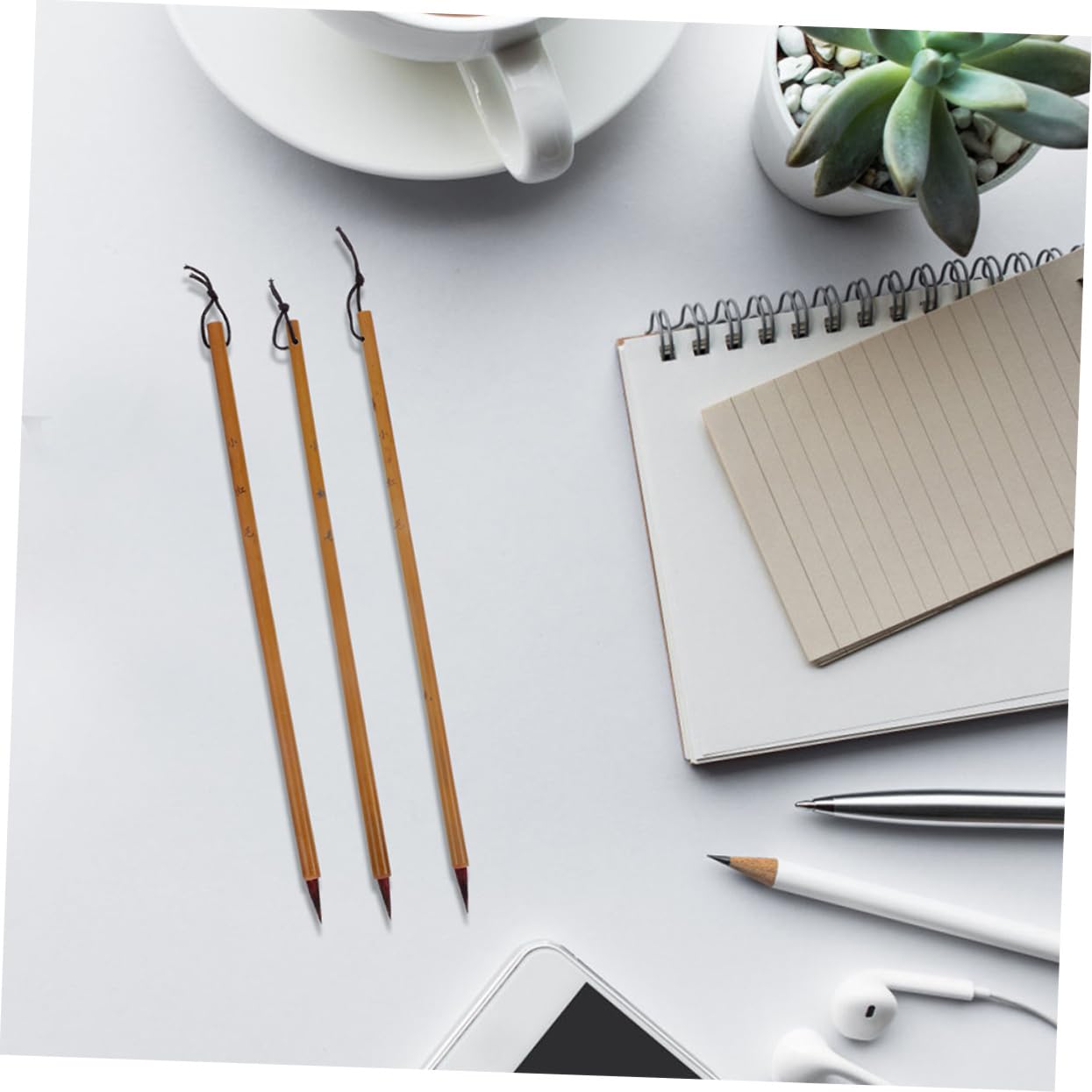 Artibetter 5 Ensembles Pinceau D'écriture En Minuscules Encrer Pinceau De Traditionnelle Chinoise D'écriture De Stylos À Dessin Poteau En Bambou 4 Pièces * 5