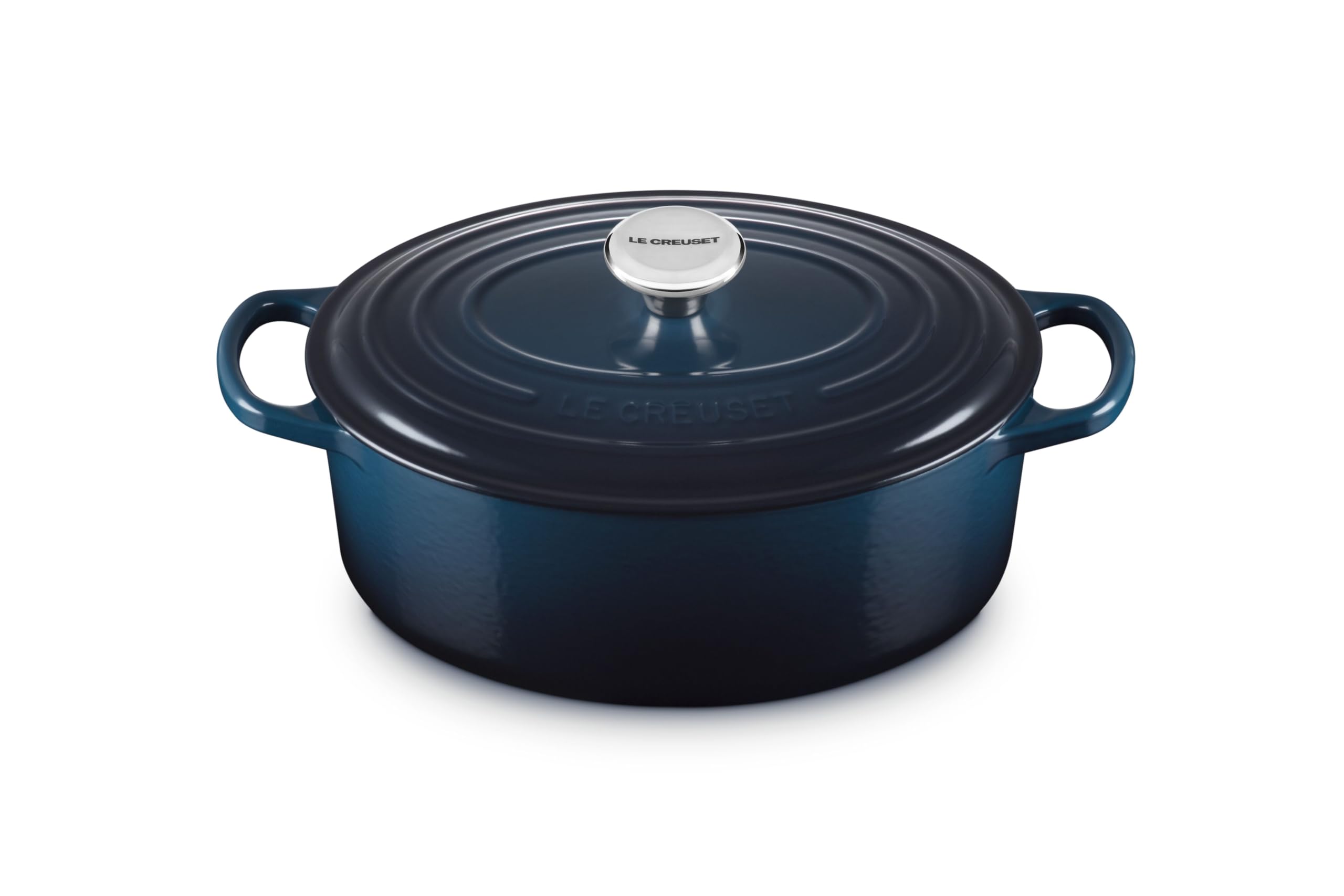 Le Creuset Signature emaillierte Gusseisen-Auflaufform, oval, mit Deckel, 29 cm, 4,7 Liter, Nuit