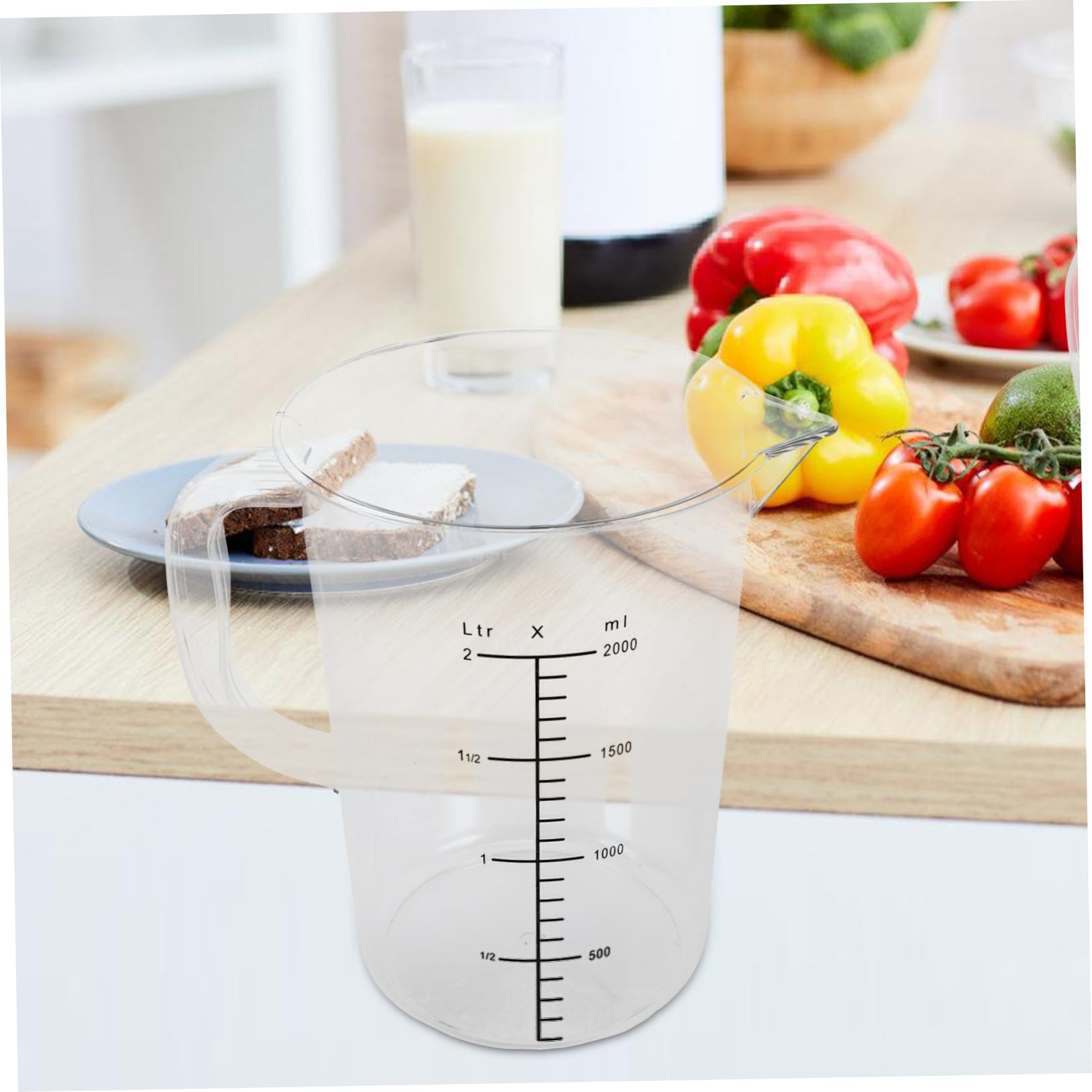 ULTECHNOVO 2piezas Taza Medidora De Líquidos De Gran Capacidad Con Asa Jarra Medidora De Alimentos Para Cocina y Repostería Fácil De Leer y Limpiar