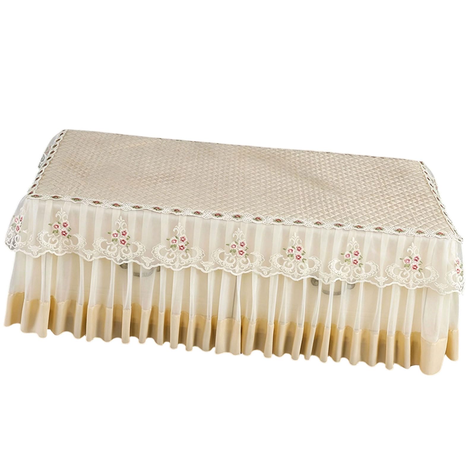 Jazuaiao Multipurpose Table Cover Velvets Fabric Ruffle Lace Rectangular Tablecloth Fit Various Sizes and Decors Styles Family Dinner Cover