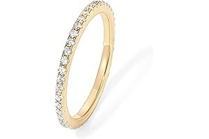 Sparkling 14K Gold Plated Sterling Silver CZ Ring Set for the Modern Woman
