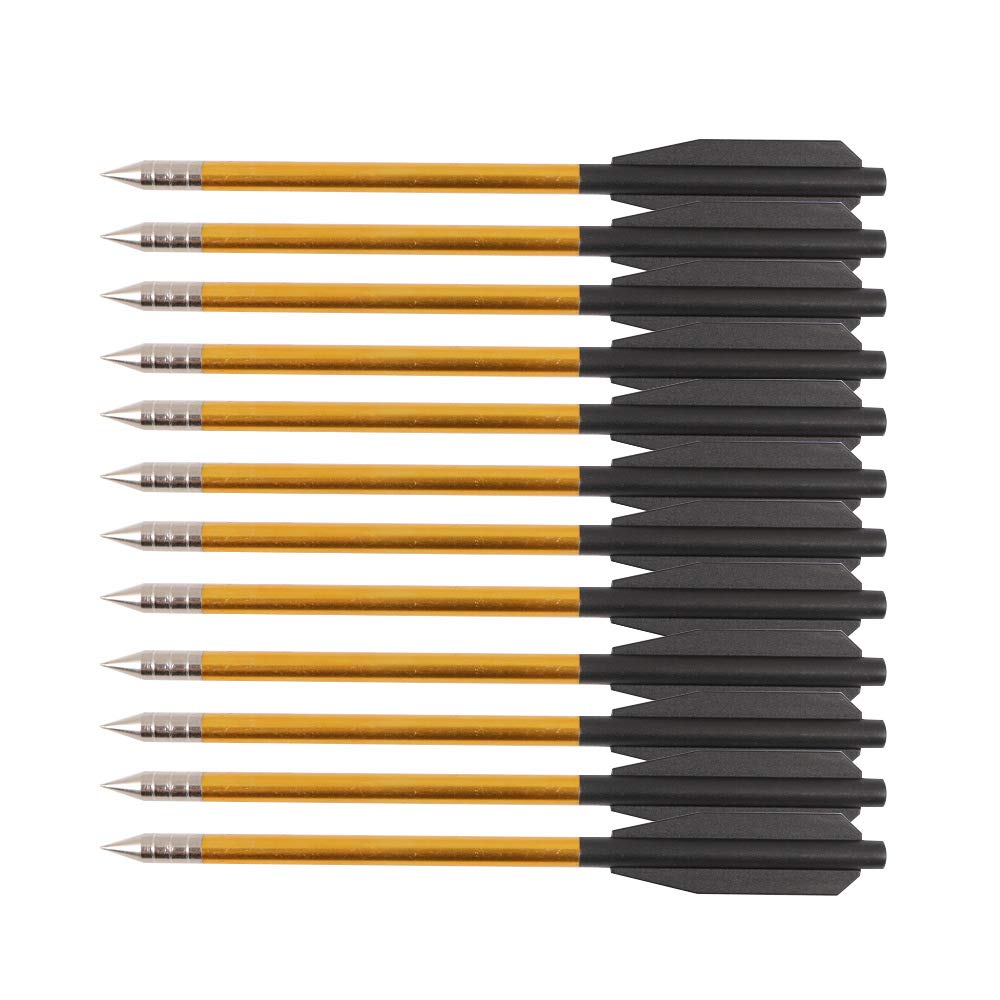 6,25 Pouces flèches de boulons d'arbalète en Aluminium pour Cible de précision d'arbalète de Pistolet de 50 LB / 80 LB, idéal pour la Pratique de la Cible de tir, Petite Chasse, Paquet de 12