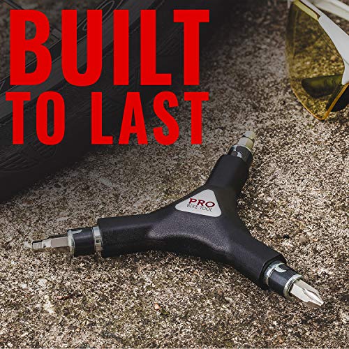 Pro Bike Tool 6 In 1 Y Wrench - 6 Interchangeable Bits - Allen Hex, T25, Ph2 Screwdriver - Strong, Easy, Comfortable Bicycle Multitool Kit - Cycling Maintenance Tools For Road And Mountain Bikes #TOP4