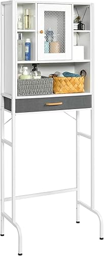 Gabinete de almacenamiento sobre el inodoro organizador de baño con cajón estantes de baño sobre inodoro con estantes y puerta ajustables color